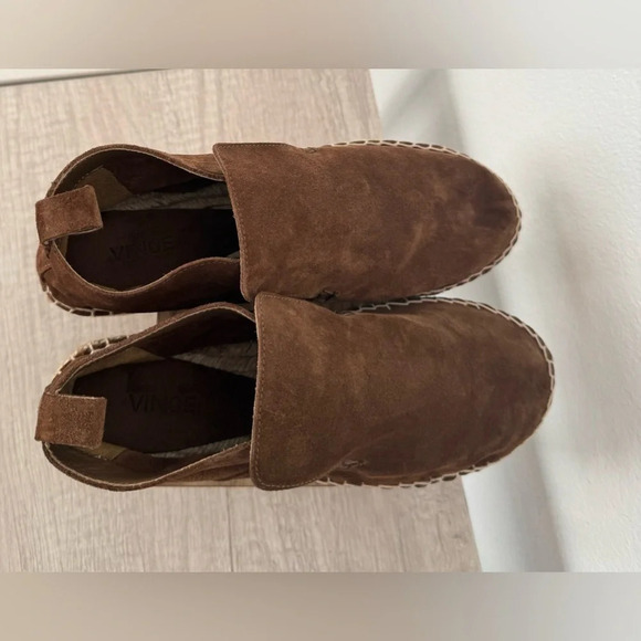 Vince Ronan Suede Slip On Espadrille Shoes Chukka Booties Luxe Brown Size 6 - Picture 6 of 9